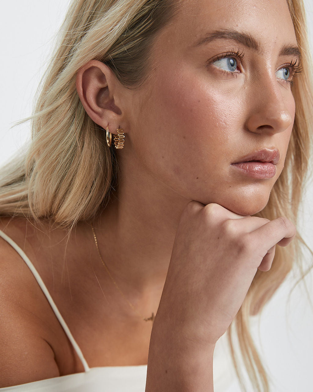 Golden Echo Medium Hoops